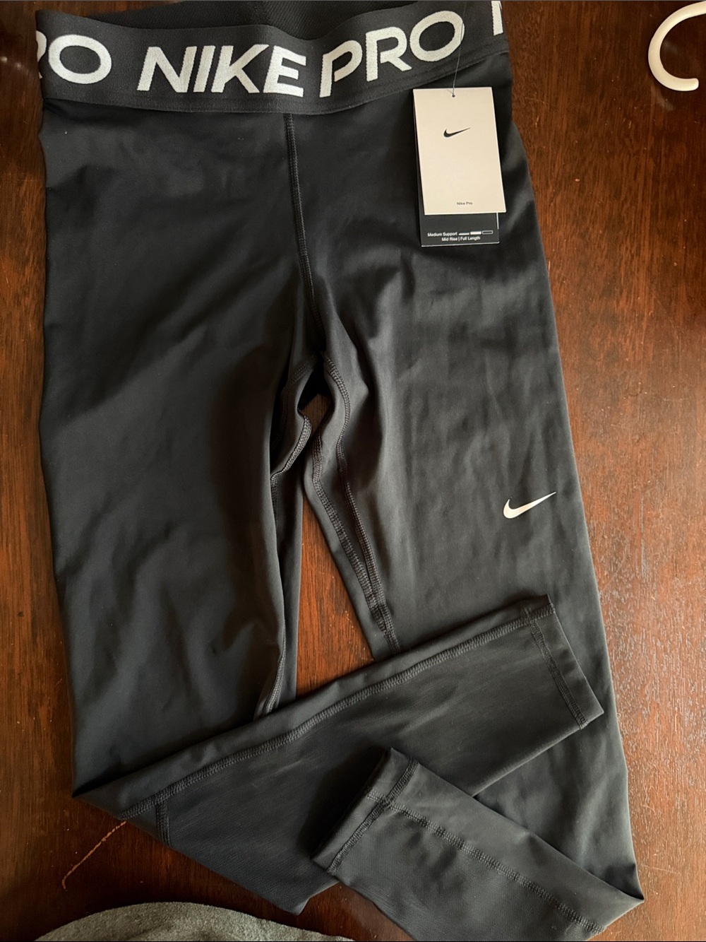 Nike Black Pro Compression Leggings with White Swoosh